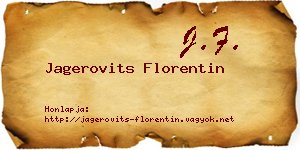 Jagerovits Florentin névjegykártya